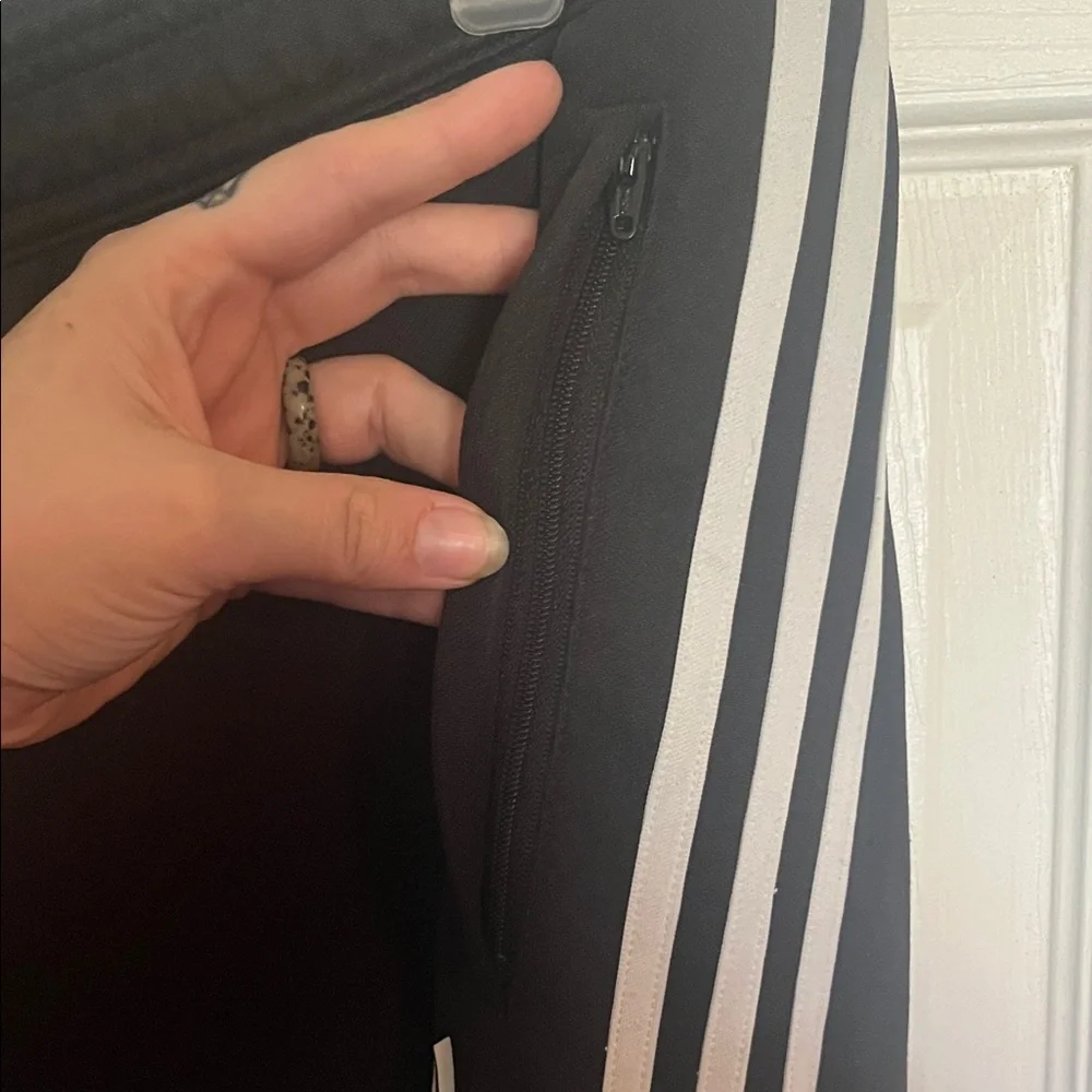 Adidas Black Joggers with White Stripes - Picture 3 of 6